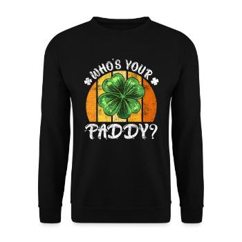 Who's your Paddy? Kleeblatt St. Patrick’s Day - Unisex Pullover - Schwarz - Vorne - Alina (178cm) & Michal (187cm)