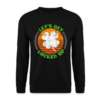 Ayons de la chance pour la Saint-Patrick de Clover - Sweat-shirt Unisexe - noir - Devant - Alina (178cm) & Michal (187cm)