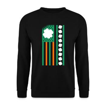 USA St. Patrick's Day Kleeblätter USA Flagge - Unisex Pullover - Schwarz - Vorne - Alina (178cm) & Michal (187cm)
