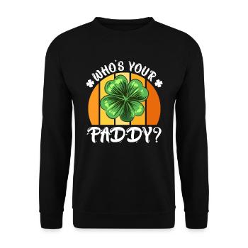 Who's your Paddy? Kleeblatt St. Patrick’s Day - Unisex Pullover - Schwarz - Vorne - Alina (178cm) & Michal (187cm)