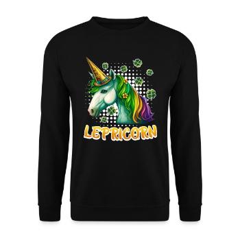 Lepricorne Saint-Patrick Licorne Femme - Sweat-shirt Unisexe - noir - Devant - Alina (178cm) & Michal (187cm)