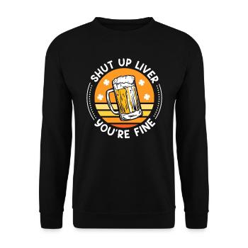 Be calm liver all good beer St. Patrick's Day - Unisex Sweatshirt - black - Front - Alina (178cm) & Michal (187cm)