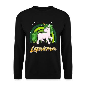Lepricorne Saint-Patrick Licorne Femme - Sweat-shirt Unisexe - noir - Devant - Alina (178cm) & Michal (187cm)