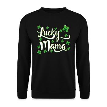 Lucky Mama St. Patrick's Day - Unisex Sweatshirt - black - Front - Alina (178cm) & Michal (187cm)