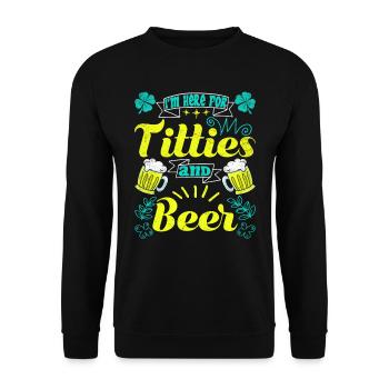 I'm here for Titties and Beer Festival - Unisex Sweatshirt - black - Front - Alina (178cm) & Michal (187cm)