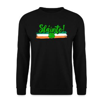 Sláinte Toast Ireland St. Patrick's Day - Unisex Sweatshirt - black - Front - Alina (178cm) & Michal (187cm)