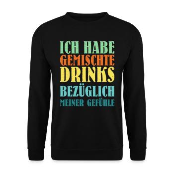 Gemischte Drinks bezüglich meiner Gefühle Party - Unisex Pullover - Schwarz - Vorne - Alina (178cm) & Michal (187cm)