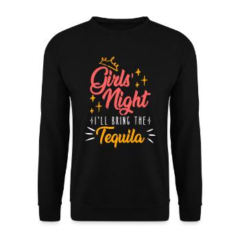 Soirée entre filles J’apporte la semaine de relâche de la tequila - Sweat-shirt Unisexe - noir - Devant - Alina (178cm) & Michal (187cm)