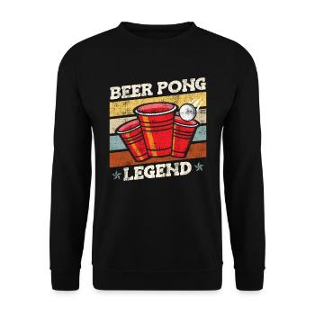Beer Pong Legend Bierpong Party Bier Pong - Sweat-shirt Unisexe - noir - Devant - Alina (178cm) & Michal (187cm)