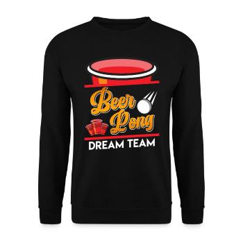 Beer Pong Dream Team Party Jeu à boire Beer Pong - Sweat-shirt Unisexe - noir - Devant - Alina (178cm) & Michal (187cm)