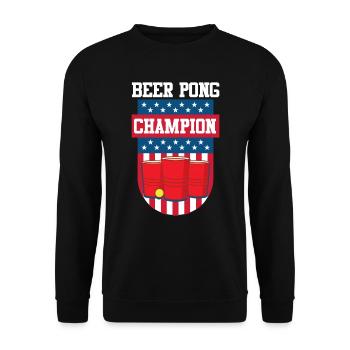 Stars and Stripes USA Beer Pong Champion Bier Pong - Sweat-shirt Unisexe - noir - Devant - Alina (178cm) & Michal (187cm)