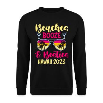 Beaches Booze Beasts Hawaii 2023 Spring Break - Unisex Sweatshirt - black - Front - Alina (178cm) & Michal (187cm)