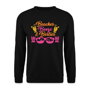 Beache Booze et Besties Vacances d’été Vacances de printemps - Sweat-shirt Unisexe - noir - Devant - Alina (178cm) & Michal (187cm)