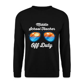 Mittelstufe Klassenlehrer off duty Ferien Lehrer - Unisex Pullover - Schwarz - Vorne - Alina (178cm) & Michal (187cm)