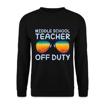 Mittelstufe Klassenlehrer off duty Ferien Lehrer - Unisex Pullover - Schwarz - Vorne - Alina (178cm) & Michal (187cm)