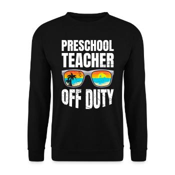 Vorschule Kindergarten Erzieher off duty Lehrer - Unisex Pullover - Schwarz - Vorne - Alina (178cm) & Michal (187cm)