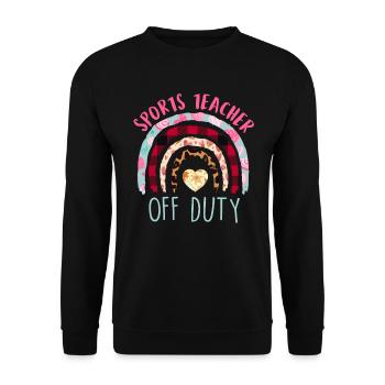 Physical Education Teacher Teacher off duty Sports Teacher - Unisex Sweatshirt - black - Front - Alina (178cm) & Michal (187cm)