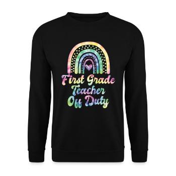Class Teacher First Class off duty Holiday Teacher - Unisex Sweatshirt - black - Front - Alina (178cm) & Michal (187cm)