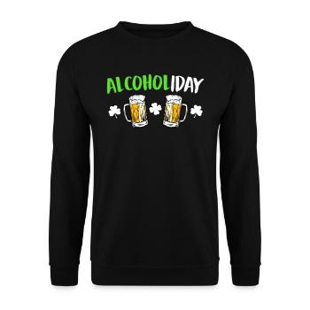 Alcoholiday St. Patrick's Day - Unisex Sweatshirt - black - Front - Alina (178cm) & Michal (187cm)