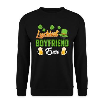 Le petit ami le plus chanceux de tous les temps La Saint-Patrick - Sweat-shirt Unisexe - noir - Devant - Alina (178cm) & Michal (187cm)