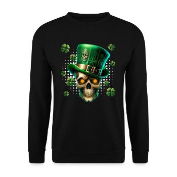 Fête de la Saint-Patrick Squelette irlandais leprechaun - Sweat-shirt Unisexe - noir - Devant - Alina (178cm) & Michal (187cm)