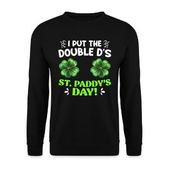 Doppel D's in St Paddys Day St. Patrick’s Day - Unisex Pullover - Schwarz - Vorne - Alina (178cm) & Michal (187cm)