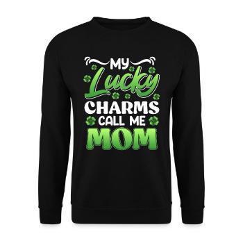 My Lucky Charms Call me Mom Mama - Unisex Pullover - Schwarz - Vorne - Alina (178cm) & Michal (187cm)