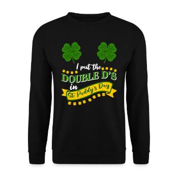 I put the double D's in St. Paddys Day - Unisex Pullover - Schwarz - Vorne - Alina (178cm) & Michal (187cm)
