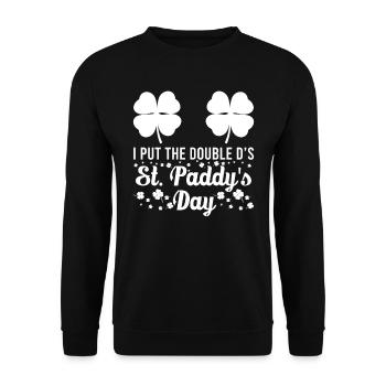 I put the double D's in St. Paddys Day - Unisex Pullover - Schwarz - Vorne - Alina (178cm) & Michal (187cm)