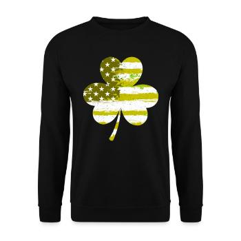 USA Clover Lucky Charm États-Unis - Sweat-shirt Unisexe - noir - Devant - Alina (178cm) & Michal (187cm)