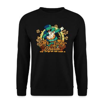 M. Lucky Charm Glücksbringer Fête de la Saint-Patrick - Sweat-shirt Unisexe - noir - Devant - Alina (178cm) & Michal (187cm)