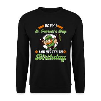 Anniversaire le jour de la Saint-Patrick - Sweat-shirt Unisexe - noir - Devant - Alina (178cm) & Michal (187cm)