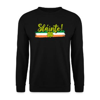 Sláinte Toast Ireland St. Patrick's Day - Unisex Sweatshirt - black - Front - Alina (178cm) & Michal (187cm)