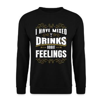 Gemischte Drinks bezüglich meiner Gefühle Party - Unisex Pullover - Schwarz - Vorne - Alina (178cm) & Michal (187cm)