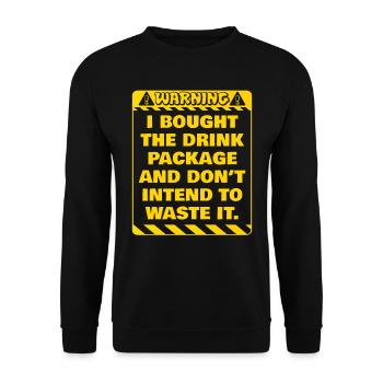 Attention j’ai réservé le forfait boissons party - Sweat-shirt Unisexe - noir - Devant - Alina (178cm) & Michal (187cm)