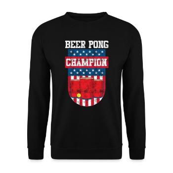 Stars and Stripes USA Beer Pong Champion Bier Pong - Sweat-shirt Unisexe - noir - Devant - Alina (178cm) & Michal (187cm)