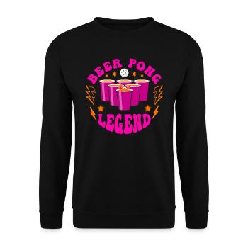 Beer Pong Legend Drinking Game Party Beer Pong - Sweat-shirt Unisexe - noir - Devant - Alina (178cm) & Michal (187cm)