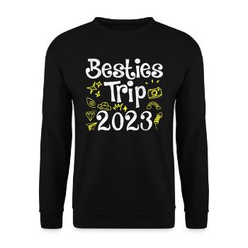 Besties Trip 2023 Summer Vacation 2023 Spring Break - Unisex Sweatshirt - black - Front - Alina (178cm) & Michal (187cm)