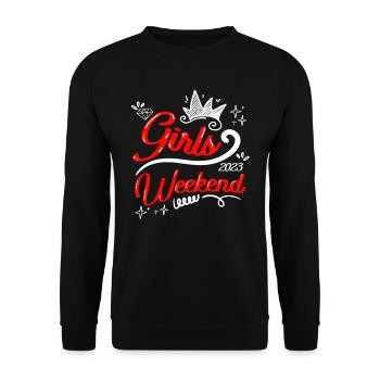 Week-end de vacances pour filles Week-end de vacances pour filles Semaine de relâche - Sweat-shirt Unisexe - noir - Devant - Alina (178cm) & Michal (187cm)
