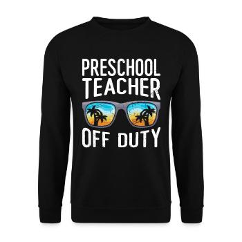 Vorschule Kindergarten Erzieher off duty Lehrer - Unisex Pullover - Schwarz - Vorne - Alina (178cm) & Michal (187cm)