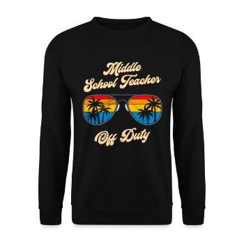 Mittelstufe Klassenlehrer off duty Ferien Lehrer - Unisex Pullover - Schwarz - Vorne - Alina (178cm) & Michal (187cm)