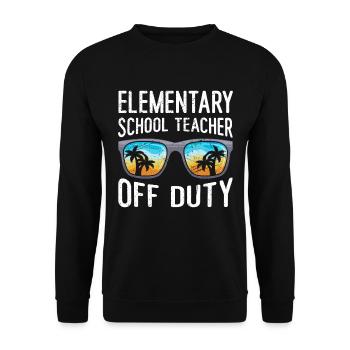 Ferien Grundschule Klassenlehrer off duty Lehrer - Unisex Pullover - Schwarz - Vorne - Alina (178cm) & Michal (187cm)