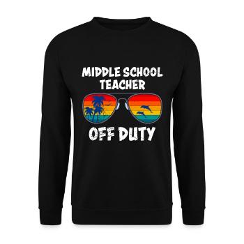 Enseignant de classe intermédiaire Enseignant en congé - Sweat-shirt Unisexe - noir - Devant - Alina (178cm) & Michal (187cm)