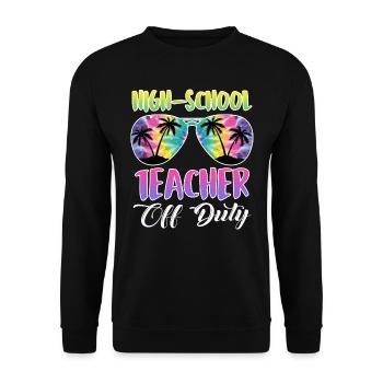 High School teacher off duty Holiday Teacher - Unisex Sweatshirt - black - Front - Alina (178cm) & Michal (187cm)