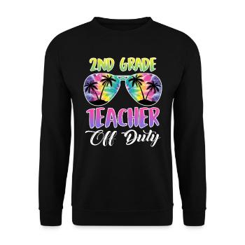 Zweite Klasse Klassenlehrer auf Ferien Lehrer - Unisex Pullover - Schwarz - Vorne - Alina (178cm) & Michal (187cm)