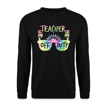Teacher off duty teacher School holiday teacher - Unisex Sweatshirt - black - Front - Alina (178cm) & Michal (187cm)