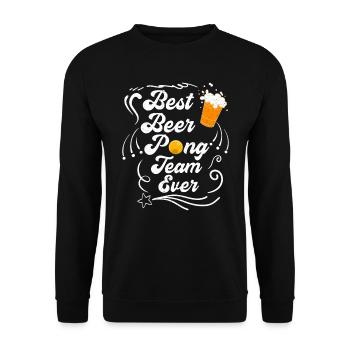 Beer Pong Team Party Game Beer Pong - Sweat-shirt Unisexe - noir - Devant - Alina (178cm) & Michal (187cm)
