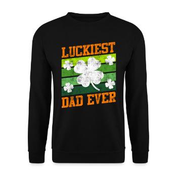Le père le plus chanceux de tous les temps Clover Saint-Patrick - Sweat-shirt Unisexe - noir - Devant - Alina (178cm) & Michal (187cm)