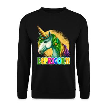 Lepricorn St. Patrick’s Day Licorne Femmes - Sweat-shirt Unisexe - noir - Devant - Alina (178cm) & Michal (187cm)