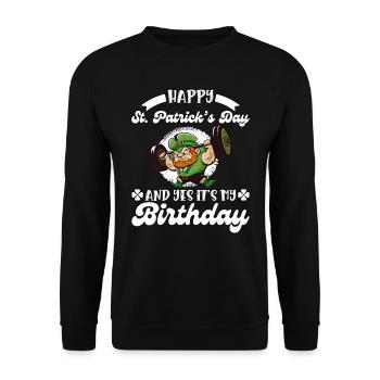 Anniversaire le jour de la Saint-Patrick - Sweat-shirt Unisexe - noir - Devant - Alina (178cm) & Michal (187cm)